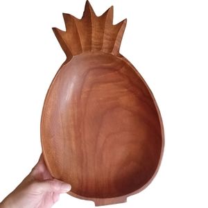 Kamari Woods hand carved wooden pineapple bowl. Vintage.